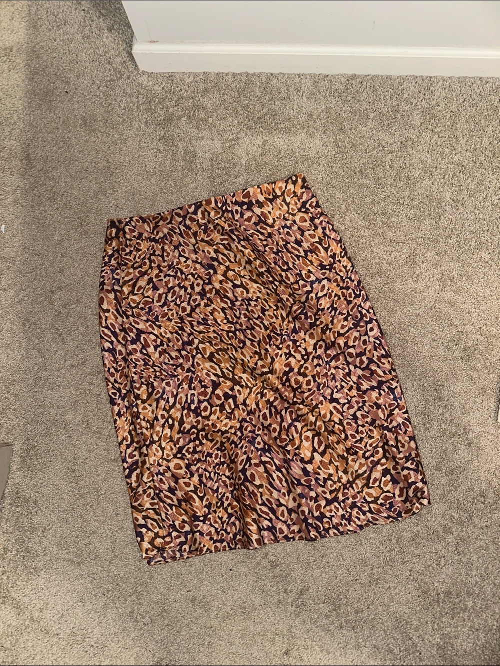 Animal Print Pencil Skirt - Brown/Purple